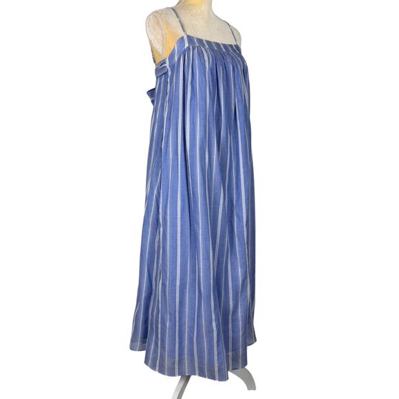 J. Crew Floaty Midi Dress in Striped Cotton Voile XS Beachy Nautical Resort NWT - Picture 7 of 12